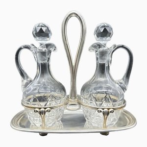 19th-century English Silver Cruet with crystal Cruets-BNU-1735215