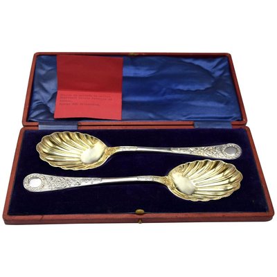 19th Century English Silver Serving Cutlery, Set of 2-ZCI-752607