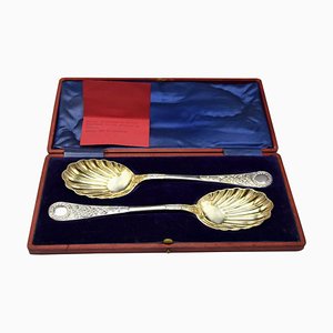 19th Century English Silver Serving Cutlery, Set of 2-ZCI-752607