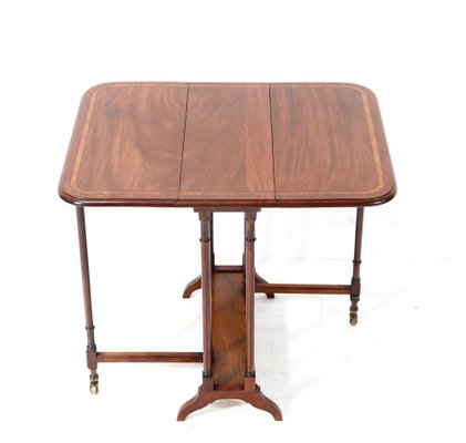 19th Century English Spider Leg Table with Drop Leaves in Walnut-MY-1718210