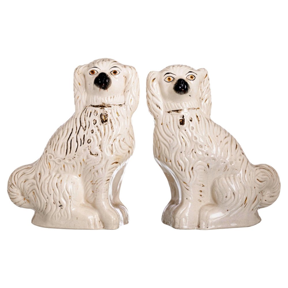 19th Century English Staffordshire Dogs, Set of 2