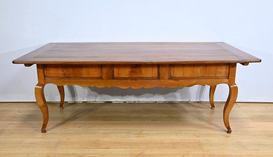 19th Century Farm Table with Extensions in Cherry Wood