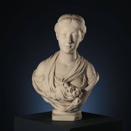 19th Century Female Bust in Marble