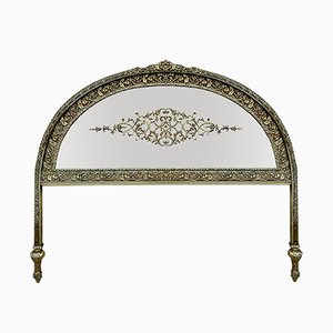 19th Century French Belle Époque Style Headboard in Bronze, Glass and Brass-NOU-1058072