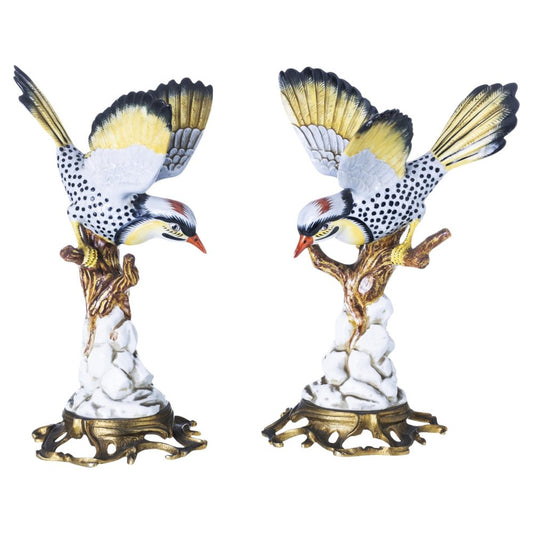 19th Century French Birds on Torso Sculptures, Sevres, Set of 2