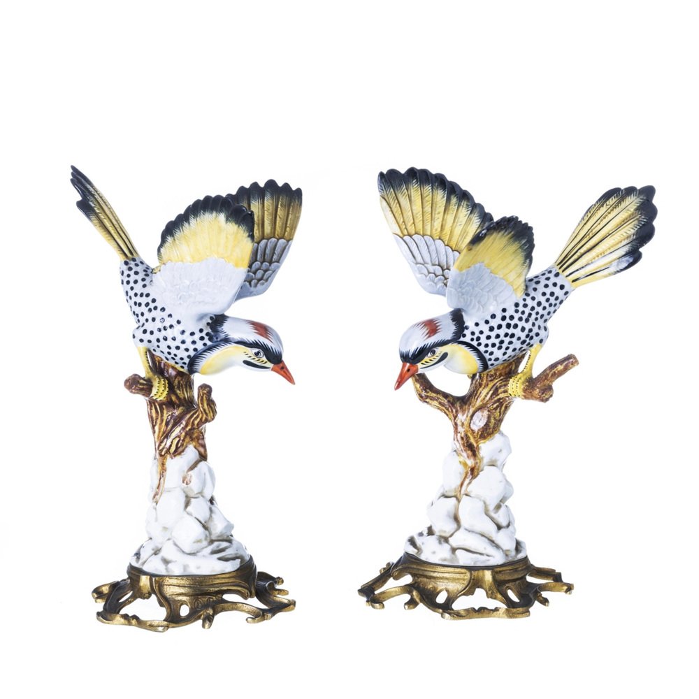 19th Century French Birds on Torso Sculptures, Sevres, Set of 2