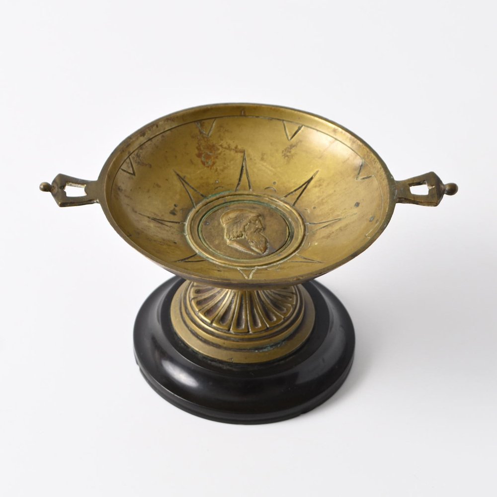 19th Century French Brass and Marble Tazza from Leblanc Freres