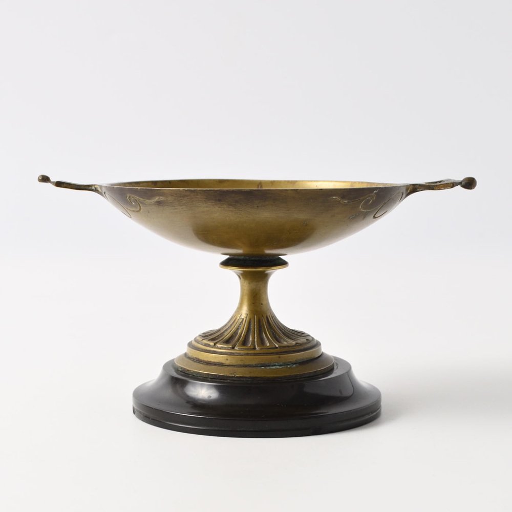 19th Century French Brass and Marble Tazza from Leblanc Freres