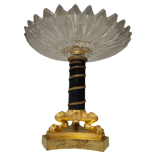 19th Century French Bronze and Crystal Centerpiece, 1820s