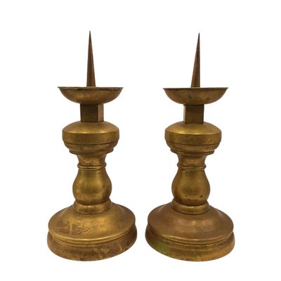 19th Century French Bronze Candle Holders, Set of 2-TCS-1143932