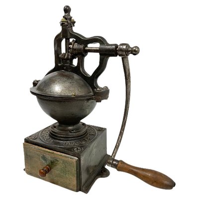 19th Century French Cast Iron Coffee Grinder-UCH-1328700