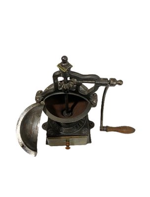 19th Century French Cast Iron Coffee Grinder-UCH-1328700