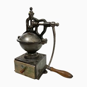 19th Century French Cast Iron Coffee Grinder-UCH-1328700