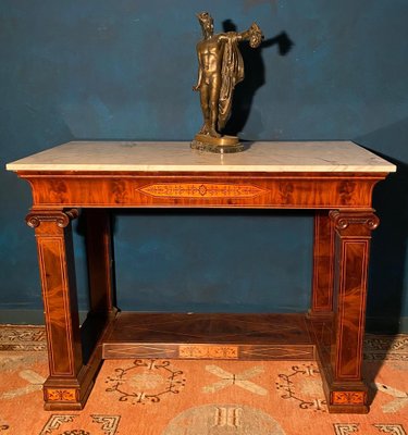 19th Century French Charles X Carrara Marble Top Console Tables, Set of 2-MBH-1195027