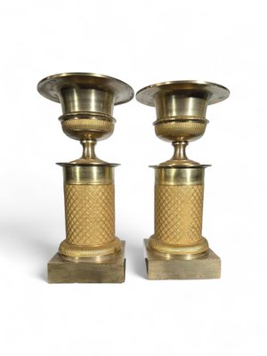 19th Century French Decorative Gilt Bronze Urns, 1800s, Set of 2-FDW-2039615