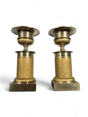 19th Century French Decorative Gilt Bronze Urns, 1800s, Set of 2-FDW-2039615