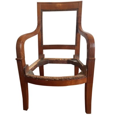 19th Century French Empire Cherry Wood Armchairs, Set of 2-MTX-1140027