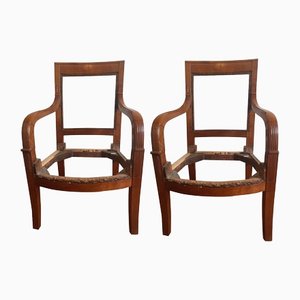 19th Century French Empire Cherry Wood Armchairs, Set of 2-MTX-1140027