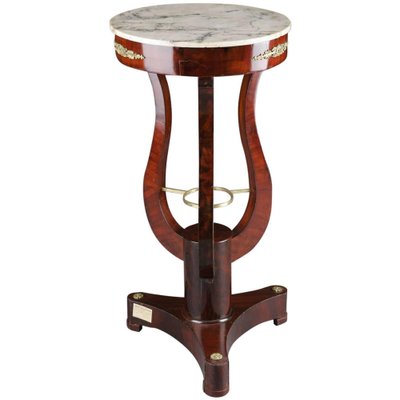 19th Century French Empire Lyra-Shaped Curly-Legged Side Table, 1815-FLW-1402104