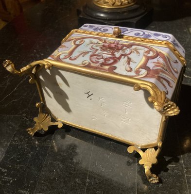 19th Century French Empire Porcelain and Gilt Bronze Jewelry Box-AXE-1703203