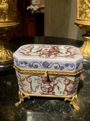 19th Century French Empire Porcelain and Gilt Bronze Jewelry Box-AXE-1703203