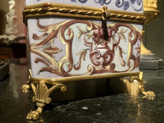 19th Century French Empire Porcelain and Gilt Bronze Jewelry Box-AXE-1703203