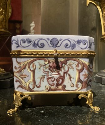 19th Century French Empire Porcelain and Gilt Bronze Jewelry Box-AXE-1703203