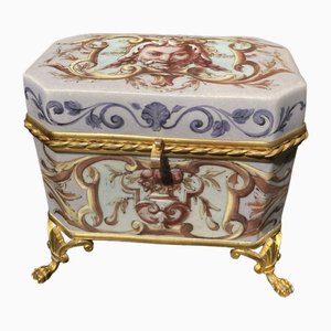 19th Century French Empire Porcelain and Gilt Bronze Jewelry Box-AXE-1703203