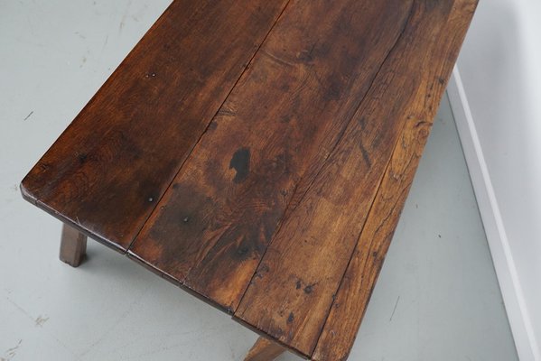 19th Century French Farmhouse Rustic Oak Coffee Table-XO-2035111