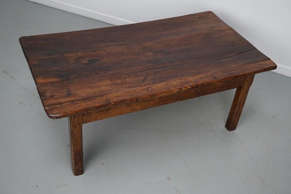 19th Century French Farmhouse Rustic Oak Coffee Table-XO-2035111