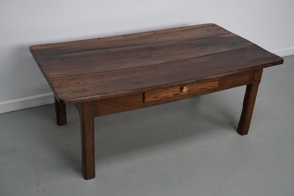 19th Century French Farmhouse Rustic Oak Coffee Table-XO-2035111