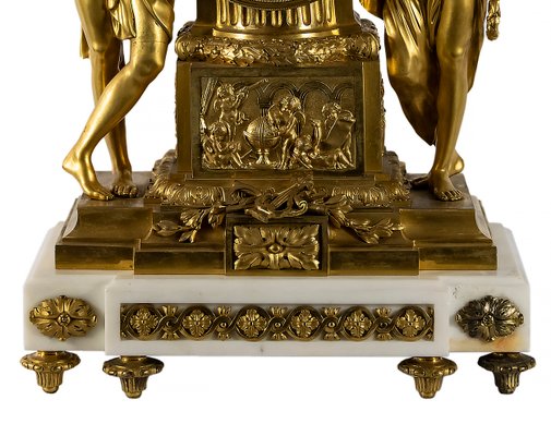 19th Century French Gilded Bronze & Marble Mantel Clock from Caron Le Fils a Paris-ZVH-1315328