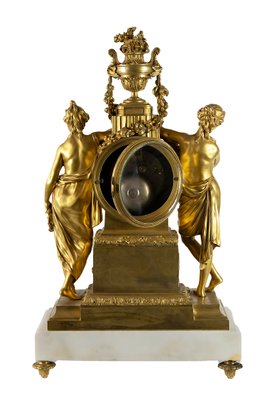 19th Century French Gilded Bronze & Marble Mantel Clock from Caron Le Fils a Paris-ZVH-1315328