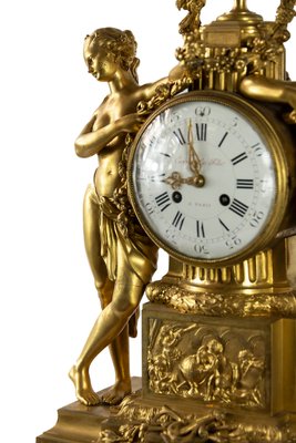 19th Century French Gilded Bronze & Marble Mantel Clock from Caron Le Fils a Paris-ZVH-1315328