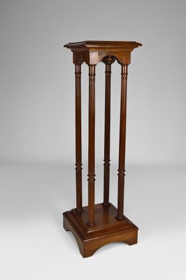 19th Century French Gothic Revival Walnut High Side Table-XNH-754044