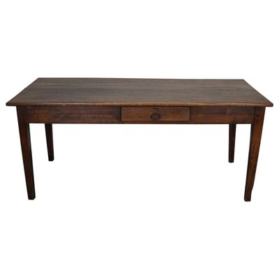 19th Century French Greyed Oak Rustic Farmhouse Dining Table-XO-1818843