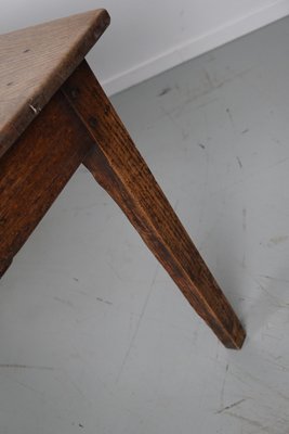 19th Century French Greyed Oak Rustic Farmhouse Dining Table-XO-1818843