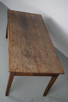 19th Century French Greyed Oak Rustic Farmhouse Dining Table-XO-1818843