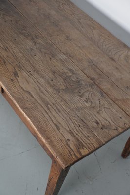 19th Century French Greyed Oak Rustic Farmhouse Dining Table-XO-1818843