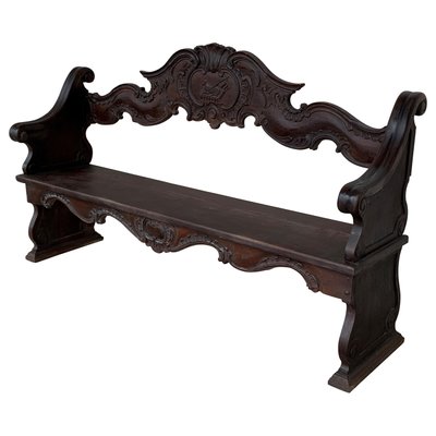 19th Century French Hand Carved Oak Settee-PSK-1002726