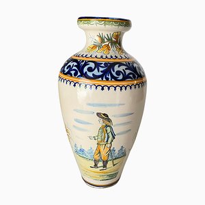 19th Century French Hand-Painted Faience Vase by Henriot Quimper-UR-1696494