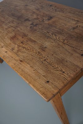 19th Century French Light Gold Oak Rustic Farmhouse Dining Table-XO-1818846