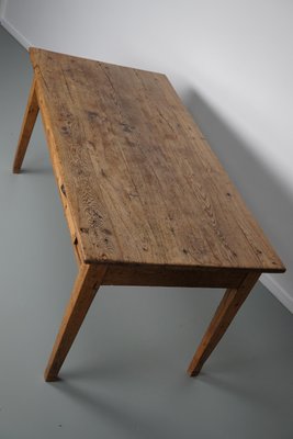 19th Century French Light Gold Oak Rustic Farmhouse Dining Table-XO-1818846