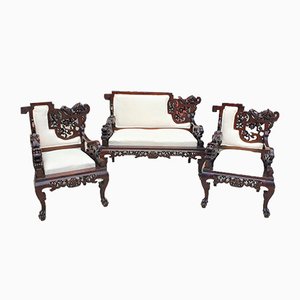 19th Century French Living Room Set by Perret & Vibert for La Maison des Bambous, Set of 3-SYQ-700663