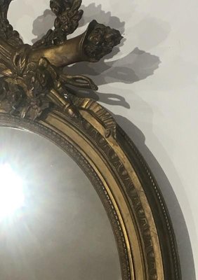 19th Century French Louis XVI Wood and Gold Stuck Mirror-BA-699488