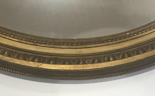 19th Century French Louis XVI Wood and Gold Stuck Mirror-BA-699488