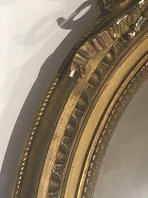 19th Century French Louis XVI Wood and Gold Stuck Mirror-BA-699488