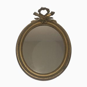 19th Century French Louis XVI Wood and Gold Stuck Mirror-BA-699488