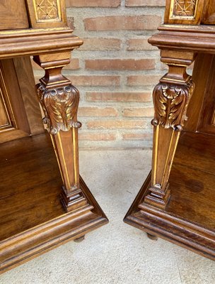 19th Century French Marble Top Bedside Tables, 1890s, Set of 2-NOU-1734376