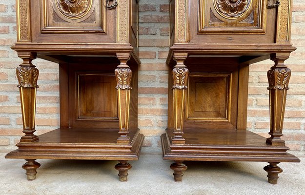 19th Century French Marble Top Bedside Tables, 1890s, Set of 2-NOU-1734376